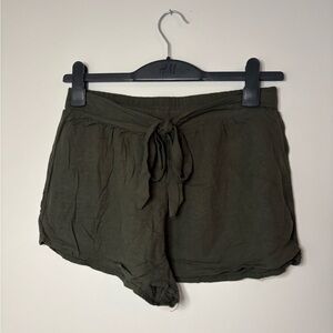 Streetwear Society Women's Dark Green High Waist Shorts